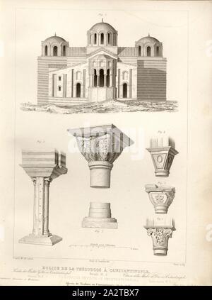 Chiesa dell'Theotocos a Costantinopoli. Dettagli, Pl. 3, Acem a un Mescidi, ex chiesa di Sancta Maria de Cinctura in Istanbul, firmato: D'après il Sig. Albert Lenoir; seppellire et Jourdan del, Bury sculps, Fig. 35, p. 127, Lenoir, Albert (inv.); Jourdan, Jean Marie (CANC. d'après Albert Lenoir); seppellire, Jean Baptiste Marie (CANC. d'après Albert Lenoir et sc.), 1853, Jules Gailhabaud: Monumenti anciens et modernes: raccolta formant une histoire de l'architettura des Peuples différents à toutes les epoche. Parigi: Librairie de Firmin Didot frères, 1853 Foto Stock