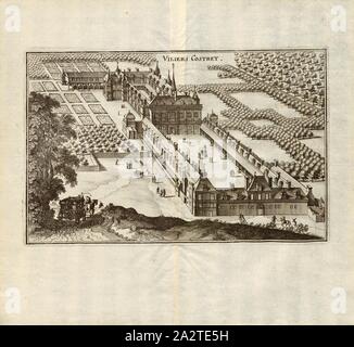 Villiers Costa, Chateau de Villers-Cotterets in Francia, Fig. 110, dopo p. 96, Martin Zeiller: topographia" Galliae, oder Beschreibung und der Contrafaitung vornehmbsten und bekantisten Oerter in dem mächtigen und grossen Königreich Franckreich: beedes auss eygner Erfahrung und den besten und berühmbtesten Scribenten così in underschiedlichen Spraachen davon aussgangen seyn auch auss erlangten bericht- und Relationen von etlichen Jahren zusammengetragen eroe in richtige Ordnung gebracht und auff begehren zum Druck verfertiget. Bd. 1. Frankfurt am Mayn: Im Verlag Caspar Merians, M DC LXI [1661 Foto Stock