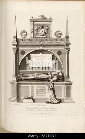 L'heap Thomas Heneage Eq. AUR. Nella cappella glorios. Vergine, tomba di Sir Thomas Heneage, firmato: incisi da W. trovare; pubblicato da Lackington & Co. e Longman & Co., Pl. XXVIII, a p. 72, Finden, W. (incisione); Lackington & Co (publ.); Longman & Co. (Publ.), William Dugdale, Henry Ellis: la storia di Saint Paul Cathedral a Londra, dalla sua fondazione: estratto di carte originale, record leiger-libri e altri manoscritti. Londra: stampate per Lackington, Hughes, Harding, Mavor e Jones; e Longman, Hurst, Rees, Orme e Brown, 1818 Foto Stock