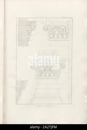 Arco di Trionfo di Adriano. Pl. VII, capitale e la base dell'anten del l'Arco di Adriano in Atene, Pl. IV, Suppl. XI, 1829, James Stuart, Nicholas Revett: Die Alterthümer zu Athen. Erster Theil. Leipzig und Darmstadt: Verlag von Carl Wilhelm Leske, [1829 Foto Stock