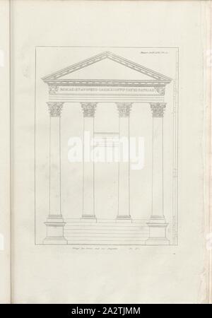 Il Tempio di Roma e Augusto. Pl. IV, elevazione del Tempio di Augusto a Pola (Croazia), Pl. X, Lief. XVI, 1829, James Stuart, Nicholas Revett: Die Alterthümer zu Athen. Erster Theil. Leipzig und Darmstadt: Verlag von Carl Wilhelm Leske, [1829 Foto Stock