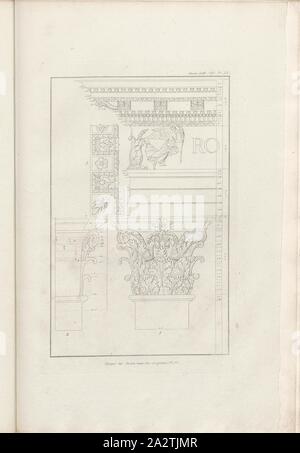 Il Tempio di Roma e Augusto. Pl. VI, capitale dei pilastri del Tempio di Augusto a Pola (Croazia), Pl. XII, Suppl. XVI, 1829, James Stuart, Nicholas Revett: Die Alterthümer zu Athen. Erster Theil. Leipzig und Darmstadt: Verlag von Carl Wilhelm Leske, [1829 Foto Stock