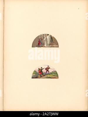 Il talismano e Quentin Durward, pitture murali (lunette) della casa estiva nel giardino del Buckingham Palace, pl., 14, p. 11, Severn, Jos. (Pinx.); Doyle, ricca. (Pinx.), Ludwig Gruner; Anna Jameson: le decorazioni del giardino-pavilion nei giardini di Buckingham Palace. Londra : publ. da John Murray; Longman & Co.; P. & D. Colnaghi; F. G. Luna; e L. Gruner MDCCCXLVI Foto Stock