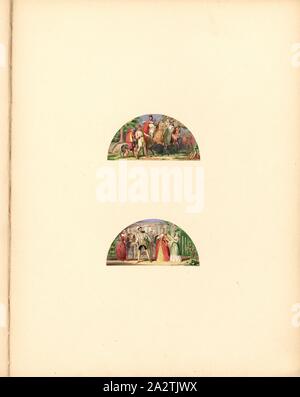 Ivanhoe e Kenilworth, pitture murali (lunette) della casa estiva nel giardino del Buckingham Palace, pl., 15, p. 11, Doyle, James (pinx.), Ludwig Gruner; Anna Jameson: le decorazioni del giardino-pavilion nei giardini di Buckingham Palace. Londra : publ. da John Murray; Longman & Co.; P. & D. Colnaghi; F. G. Luna; e L. Gruner MDCCCXLVI Foto Stock