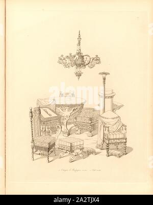 A. Ottagono. b. Camera Pompejan. c. Scott camera, di mobili di casa estiva nel giardino del Buckingham Palace, TAF. 20, 15 dopo p. 11, Ludwig Gruner; Anna Jameson: le decorazioni del giardino-pavilion nei giardini di Buckingham Palace. Londra : publ. da John Murray; Longman & Co.; P. & D. Colnaghi; F. G. Luna; e L. Gruner MDCCCXLVI Foto Stock