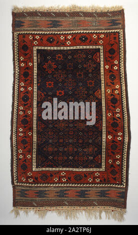 Rug, Baluchi persone, circa 1870, lana, 39 x 66 in., tessile e della moda arte Foto Stock