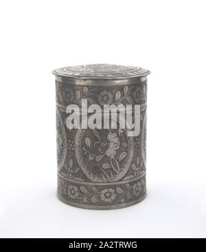 Tea caddy, peltro, 4-5/16 in., Arte Asiatica Foto Stock