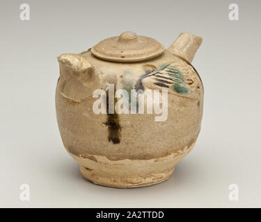 Ewer coperto con bird appliques, dinastia Tang, dinastia Tang, 800s, gres (changsha Ware), H: 3-1/2 in., Arte Asiatica Foto Stock