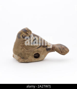 WHISTLE, dinastia Tang, gres (changsha Ware), 1-1/2 x 2-3/4 in., Arte Asiatica Foto Stock