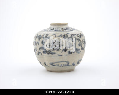 Jar, smalto trasparente, blu Underglaze, 3-3/8 in., Arte Asiatica Foto Stock