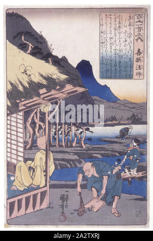 La 100 poeti: Sacerdote Kisen, Utagawa Kuniyoshi (giapponese, 1798-1861), nessuna misurazione dettagli., Arte Asiatica Foto Stock