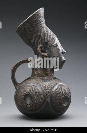 Vaso, Mangbetu persone, xx secolo, ceramica, 11-3/16 in., Arte Africana Foto Stock