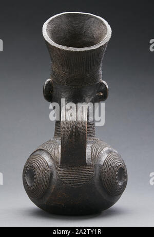 Vaso, Mangbetu persone, xx secolo, ceramica, 11-3/16 in., Arte Africana Foto Stock