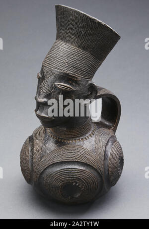 Vaso, Mangbetu persone, xx secolo, ceramica, 11-3/16 in., Arte Africana Foto Stock