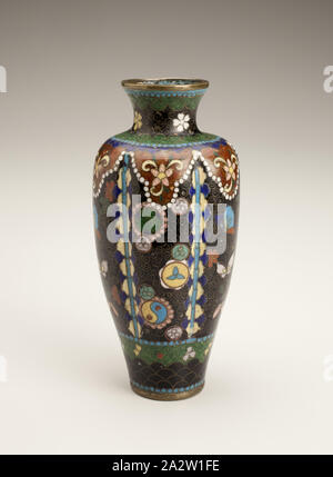 Vaso, cloissoné smalto, 6 x 2-3/4 (diam.)., Arte Asiatica Foto Stock