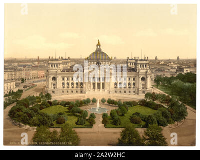 Casa del Reichstag di Berlino, Germania; stampa n. 1970.; titolo dalla Detroit Publishing Co., catalogo J-sezione estera. Detroit, Michigan. : Detroit Photographic Company, 1905..; fa parte di: Viste della Germania nella stampa Photochrom collection.; Foto Stock