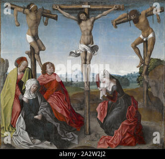 Crocifissione, seguace di Rogier van der Weyden (fiammingo, circa 1399-1464), circa 1500, olio su pannello, 26 x 28-3/4 in., Europeo la pittura e la scultura prima del 1800 Foto Stock