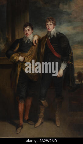 Henry Augustus Berkeley Craven e Keppel Richard Craven, John Hoppner (Inglese, 1758-1810), 1800, olio su tela, 92-1/2 x 56 in. 102-1/2 x 66 in. (Incorniciato), unione di pittura e scultura prima del 1800 Foto Stock