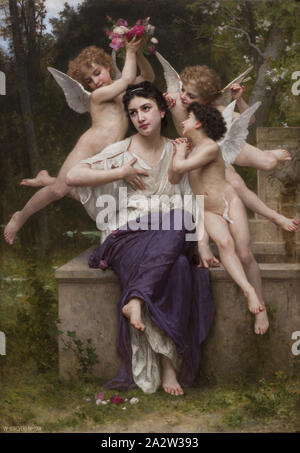 Sogno di Primavera (Rêve de Printemps), William-Adolphe Bouguereau (Francese, 1825-1905), 1901, olio su tela, 73 x 50 in. (Tela) 85 x 63 x 5-1/4 in. (Frame), firmato e datato in vernice bianca in basso a sinistra: W-BOUGUEREAU-1901, Europeo la pittura e la scultura 1800-1945 Foto Stock