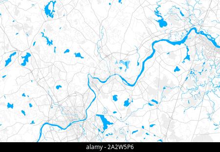 Ricco di vettore dettagliata mappa area di Haverhill, Massachusetts, STATI UNITI D'AMERICA. Mappa modello per arredamento di casa. Illustrazione Vettoriale
