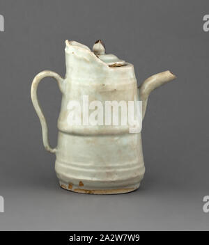 Ewer con coperchio bianco smalto, 4-1/4 h, Arte Asiatica Foto Stock