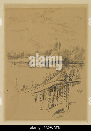 Savoy Piccioni, James Abbott McNeill Whistler (American, 1834-1903), 1896, trasferimento litografia sul tan carta vergata, 7-7/8 x 5-1/2 in. (Immagine) 11 x 8-1/8 in. (Foglio), blindstamp, l.l.: Studio London Foto Stock