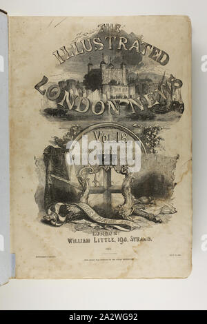 Prenota - 'Illustrated London News', Vol 18, London, 1851, volume rilegato del 'Illustrated London News", pubblicati tra il gennaio e il giugno 1851. Nella parte anteriore del testo è un indice di incisioni e gli articoli all'interno, ivi comprese quelle che si riferiscono alla Australian presenta presso la "Grande Esposizione delle opere di Industria di tutte le nazioni" (grande esposizione), 1 Maggio al 15 ottobre 1851. Sei milioni di persone hanno fatto il loro modo per il Crystal Palace in Hyde Park, Londra Foto Stock