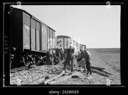 Le riparazioni su Lydda-Jerusalem railroad, Sett. 5, '38 Foto Stock