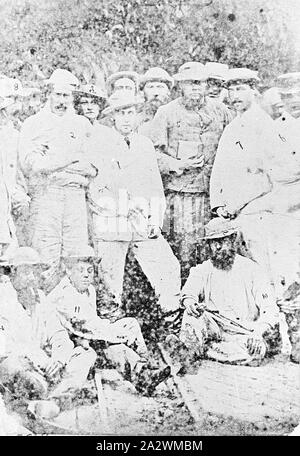 Negativo - Prince Alfred, Duca di Edimburgo visitando la banda di speranza miniera d'oro, Ballarat, Victoria, 10 dic1867, S.A.R. il Duca di Edimburgo visitando la banda di speranza miniera d'oro, Ballarat, Victoria il 10 dicembre, 1867 Foto Stock