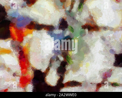Weathered abstract grunge texture. Sfondo con pennellate di vernice e schizzi. Modello con sporco e macchie di elementi. Retrò stile dell'olio. Semplice closeup Foto Stock