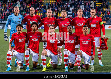 DEN HAAG, Paesi Bassi. 03 ott 2019. Calcio, Cars jeans Stadium, Europa League, stagione 2019-2020, foto del team AZ, durante la partita AZ - Manchester United, Credito: Pro scatti/Alamy Live News Foto Stock