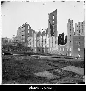 Richmond, Virginia. Gli edifici in rovina nel quartiere bruciato Foto Stock