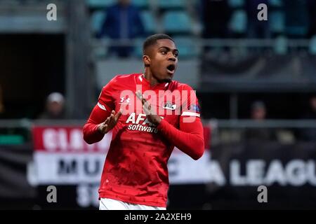 DEN HAAG, Paesi Bassi. 03 ott 2019. Myron Boadu (AZ) durante la gara di Europa League AZ Alkmaar vs manchester united il 3 di ottobre 2019 a Den Haag, Paesi Bassi. (Foto di Sander Chamid/credito SCS: Aflo Co. Ltd./Alamy Live News Foto Stock