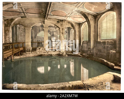 Bagni Romani e Abbazia di Bath circolare, bagno, Inghilterra; fa parte di: Viste delle isole britanniche, nella stampa Photochrom collection.; Foto Stock