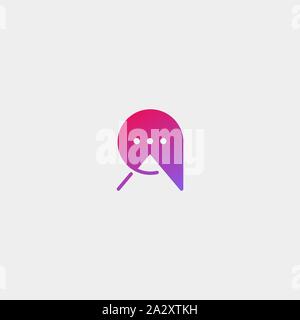 Lettera di un Logo di Chat Template Design Vettoriali Illustrazione Vettoriale