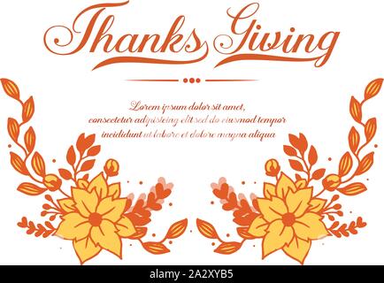 Un poster o un banner di ringraziamento, con luminosi autumn leaf flower frame. Vettore Illustrazione Vettoriale