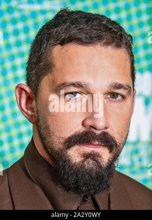 Londra, Regno Unito. 03 ott 2019. Shia LaBeouf assiste la premiere del burro di arachidi Falcon come parte del BFI London Film Festival al Luxe Odeon Leicester Square a Londra. Credito: SOPA Immagini limitata/Alamy Live News Foto Stock