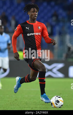 Roma, Italia. 04 ott 2019. Calcio Europa League secondo turno match Lazio v Stade Rennais. Roma (Italia) Ottobre 3th, 2019 Eduardo Camavinga Credit: Indipendente Agenzia fotografica/Alamy Live News Foto Stock