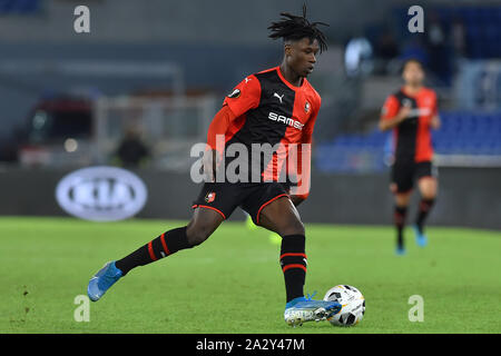 Roma, Italia. 04 ott 2019. Calcio Europa League secondo turno match Lazio v Stade Rennais. Roma (Italia) Ottobre 3th, 2019 Eduardo Camavinga Credit: Indipendente Agenzia fotografica/Alamy Live News Foto Stock