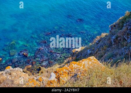 Capo Kaliakra. Situato nella parte settentrionale del litorale bulgaro del Mar Nero, Capo Kaliakra è una riserva naturale. Foto Stock