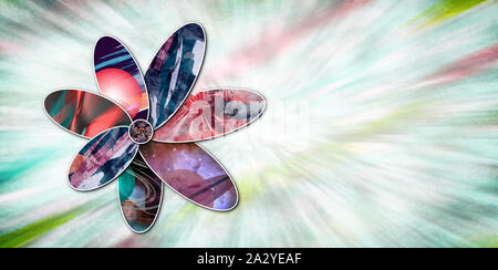 Immagine astratta di un fiore su uno sfondo luminoso Foto Stock