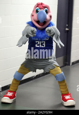 3 Ottobre 2019 - Clippers mascotte Chuck prima di preseason game tra i Los Angeles Clippers e Houston Rockets a Stan Sheriff centro sul campus della University of Hawaii a manoa a Honolulu, HI - Michael Sullivan/CSM. Foto Stock