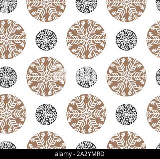 Seamless pattern di Natale - nero e oro baubles di Natale disegnati a mano look retrò- per avvolgere carta Illustrazione Vettoriale
