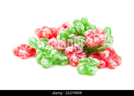Hard Candy in forma di lauburu, basco croce, isolati su sfondo bianco Foto Stock