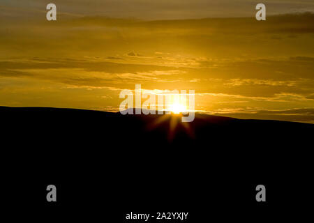 Sunset over, Meltham Huddersfield Foto Stock