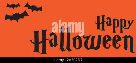 Happy halloween banner vettore e illustrazione, sfondo isolato Illustrazione Vettoriale