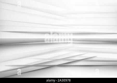 Bianco astratta geometrica minima dello sfondo con le ombre morbide. 3D rendering immagine Foto Stock