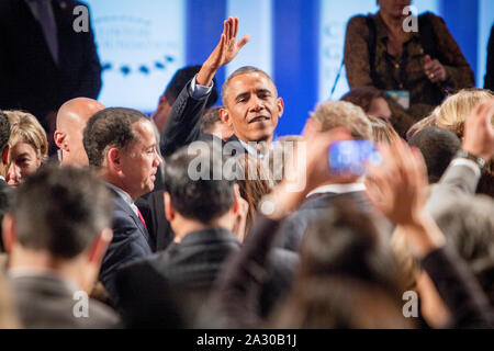 Il Presidente Usa Barack H. Obama è stato keynote speaker al 2014 Clinton iniziativa globale in New York. Foto Stock