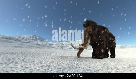 Estremamente realistiche e dettagliate ad alta risoluzione immagine 3D di un mammut Foto Stock