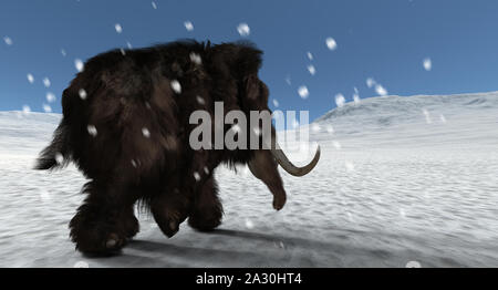 Estremamente realistiche e dettagliate ad alta risoluzione immagine 3D di un mammut Foto Stock